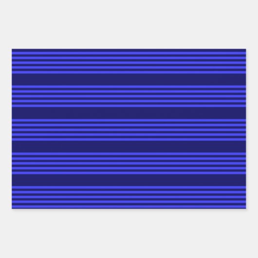 Blaue Streifen Geschenkpapier Set (Vorderseite)