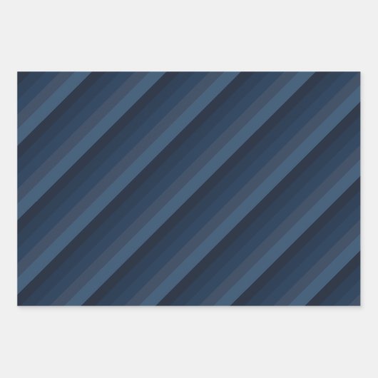 Blaue Streifen Geschenkpapier Set (Vorderseite 3)