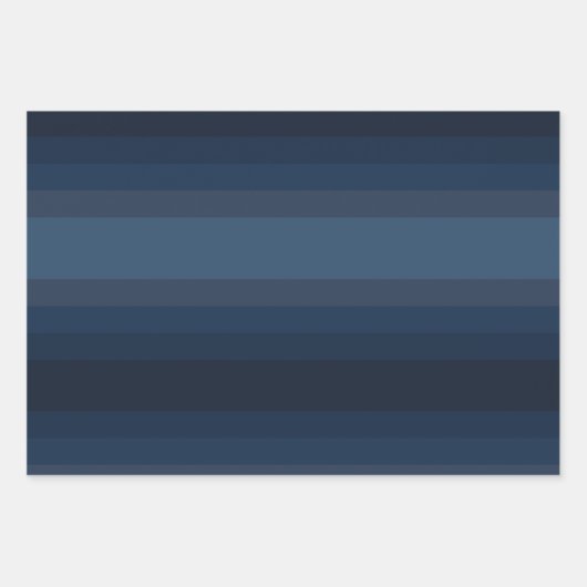 Blaue Streifen Geschenkpapier Set (Vorderseite)