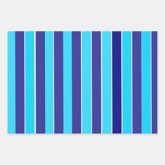 Blaue Streifen Geschenkpapier Set (Vorderseite 3)