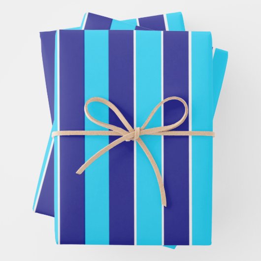 Blaue Streifen Geschenkpapier Set (Beispiel)