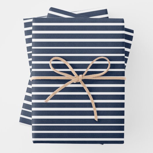 Blaue Streifen Geschenkpapier Set (Beispiel)
