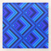 Blaue Streifen Glasuntersetzer (Vorderseite)