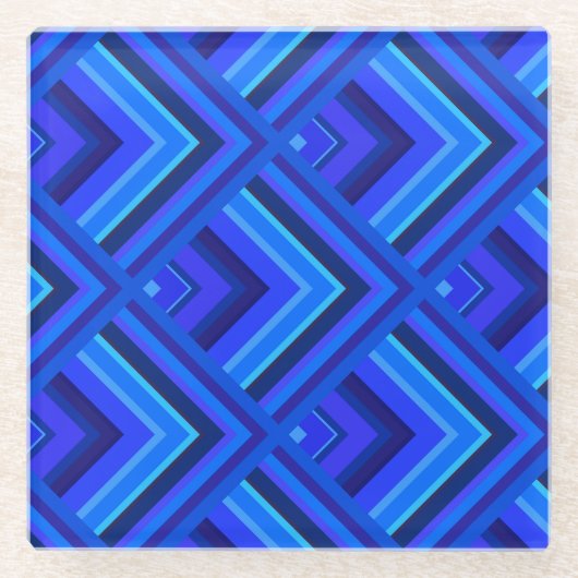 Blaue Streifen Glasuntersetzer (Vorderseite)