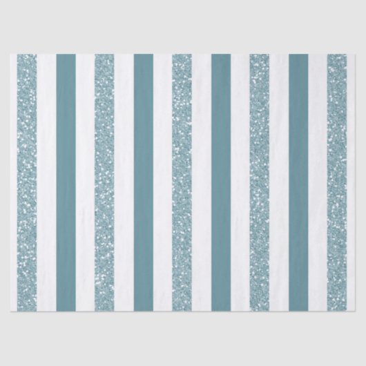 Blaue Streifen-Glitzer Seidenpapier (Vorderseite)