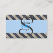 Blaue Streifen, graue Streifen, gestreiftes Muster Visitenkarte (Vorderseite)
