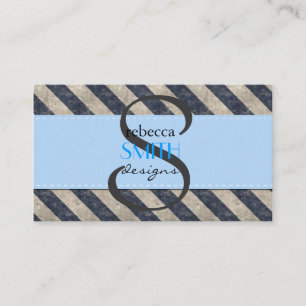 Blaue Streifen, graue Streifen, gestreiftes Muster Visitenkarte