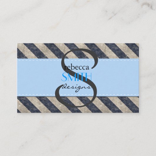 Blaue Streifen, graue Streifen, gestreiftes Muster Visitenkarte (Vorderseite)