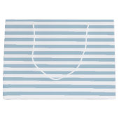 Blaue Streifen Große Geschenktüte (Vorderseite)