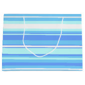 Blaue Streifen Große Geschenktüte (Vorderseite)