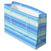 Blaue Streifen Große Geschenktüte (Rückseite Schrägansicht)
