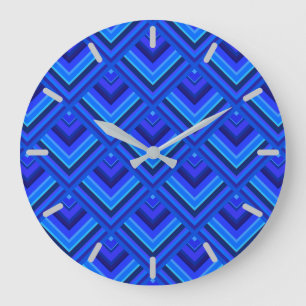 Blaue Streifen Große Wanduhr