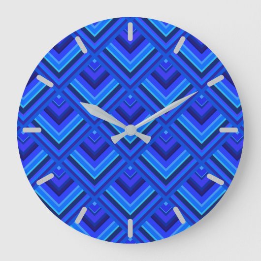 Blaue Streifen Große Wanduhr (Vorderseite)