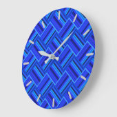 Blaue Streifen Große Wanduhr (Winkel)