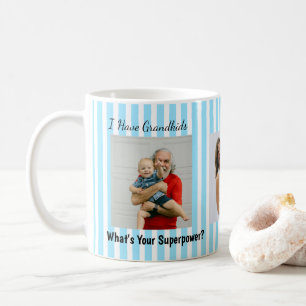 Blaue Streifen Großeltern Lustige Personalisierte Kaffeetasse