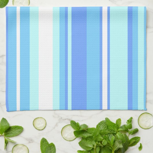 Blaue Streifen Handtuch (Gefaltet)