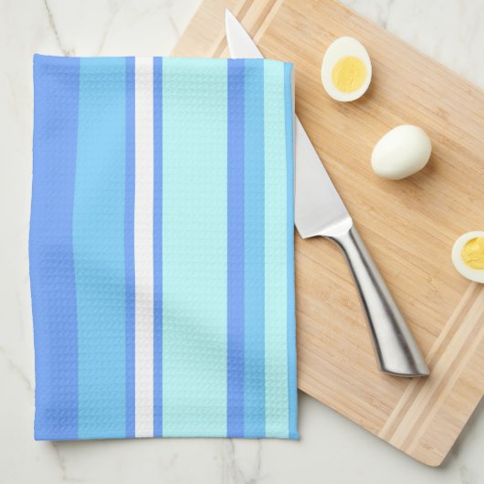 Blaue Streifen Handtuch (Viertel Falte)
