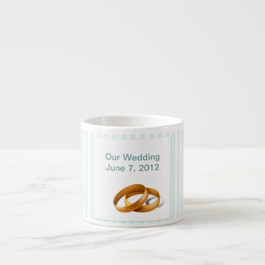 Blaue Streifen - Hochzeitsringe Espressotasse (Vorderseite)