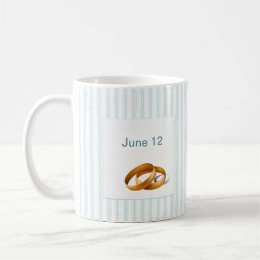 Blaue Streifen - Hochzeitsringe Kaffeetasse (Links)