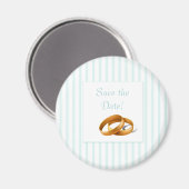 Blaue Streifen - Hochzeitsringe Magnet (Vorderseite/Rückseite)