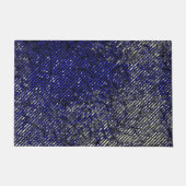 Blaue Streifen in ihren Farben Fußmatte (Vorderseite)