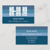 Blaue Streifen in internationalen Sprachen hallo b Visitenkarte (Vorne/Hinten)