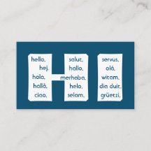 Blaue Streifen in internationalen Sprachen hallo