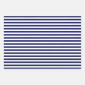 Blaue Streifen (in kleinem Maßstab) Geschenkpapier Set (Vorderseite)