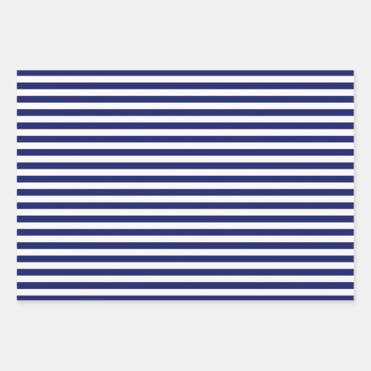 Blaue Streifen (in kleinem Maßstab) Geschenkpapier Set (Vorderseite)
