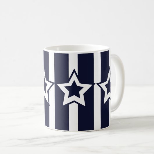 Blaue Streifen Kaffeetasse (VorderseiteRechts)