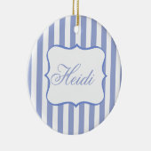 Blaue Streifen Keramik Ornament (Rechts)