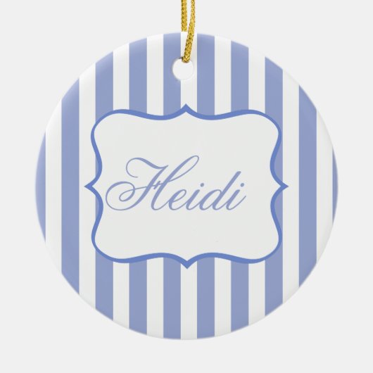 Blaue Streifen Keramik Ornament (Vorne)