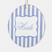 Blaue Streifen Keramik Ornament (Links)