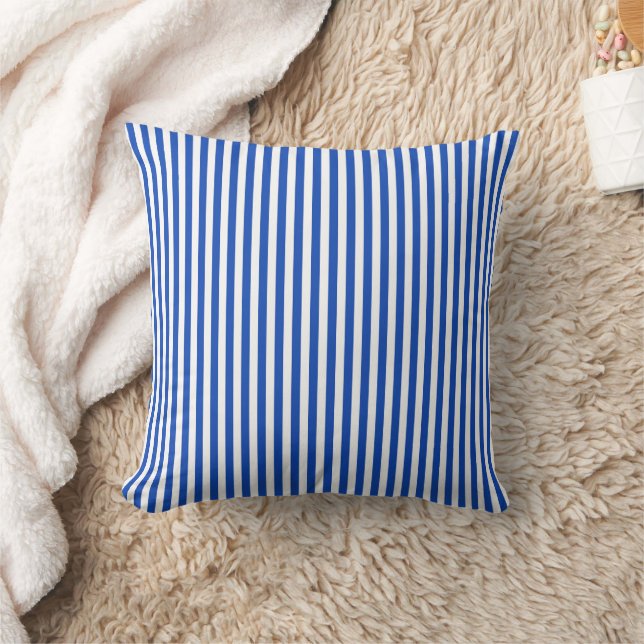 Blaue Streifen Kissen (Decke)