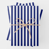Blaue Streifen klassische Marine moderne frische Geschenkpapier Set (Beispiel)