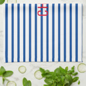 Blaue Streifen Koch Kochen Geschirrtuch (Gefaltet)