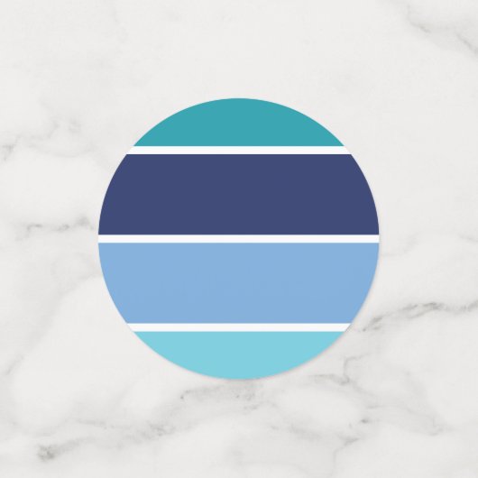 Blaue Streifen Konfetti (Klein Vorderseite)