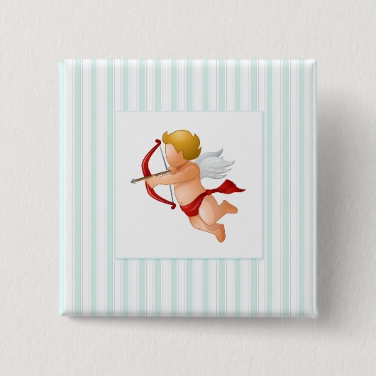 Blaue Streifen - Kupid mit Pfeil Button (Vorderseite)