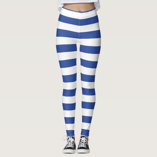Blaue Streifen Leggings (Vorderseite)