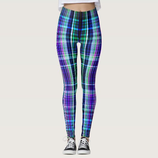 Blaue Streifen Leggings (Vorderseite)