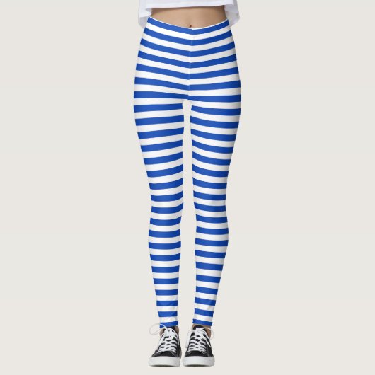 Blaue Streifen Leggings (Vorderseite)
