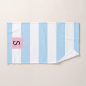 Blaue Streifen, Linien, Streifenmuster, Monogramm Badhandtuch Set (Handtuch)