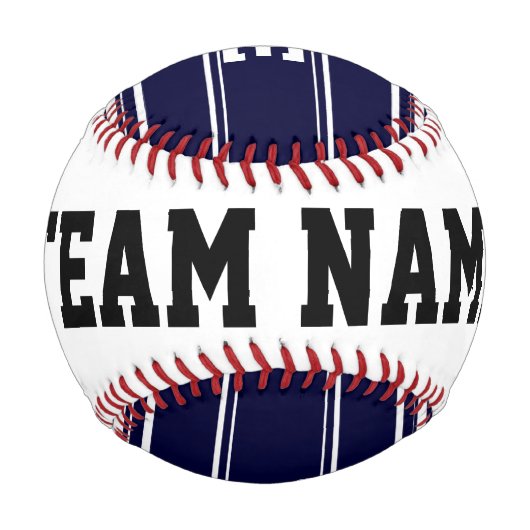 Blaue Streifen mit benutzerdefiniertem Monogramm Baseball (Vorderseite)