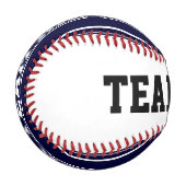 Blaue Streifen mit benutzerdefiniertem Monogramm Baseball (Vorderseite Links)