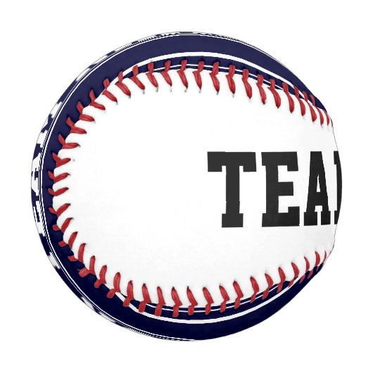 Blaue Streifen mit benutzerdefiniertem Monogramm Baseball (Vorderseite Links)