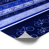 Blaue Streifen mit Bikes Poster (Ecke)