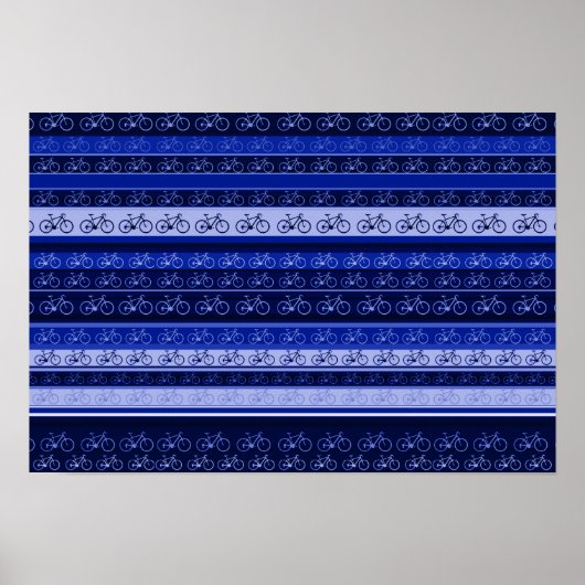 Blaue Streifen mit Bikes Poster (Vorne)
