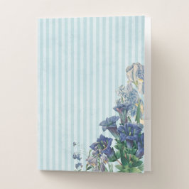 BLAUE-STREIFEN MIT BLUE-BLUMEN BEWERBUNGSMAPPE