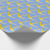 Blaue Streifen mit gelbem Ankerpapier Geschenkpapier (Ecke)