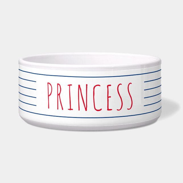 Blaue Streifen mit rotem Sommer Napf (Vorderseite)